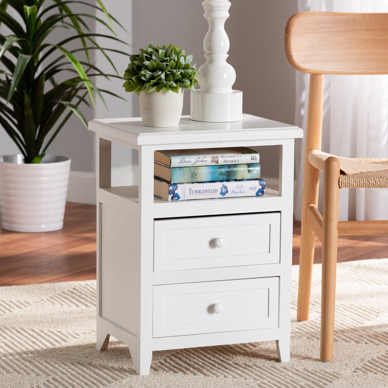 White solid wood on sale bedside table